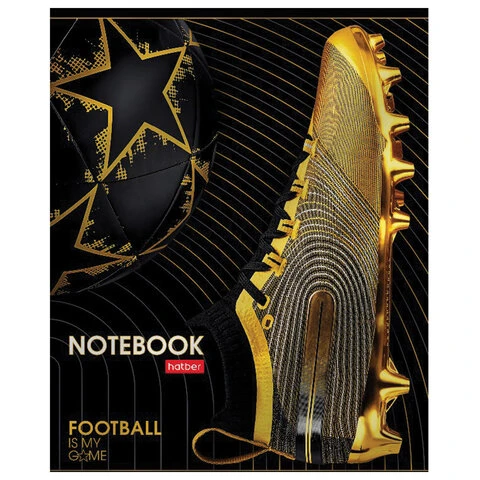 Тетрадь А5 48 л. HATBER скоба, клетка, металлизированный картон, Тетрадь А5 48 л. HATBER скоба, клетка, металлизированный картон,