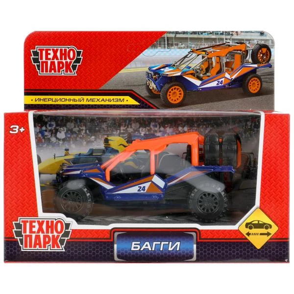 Машина металл БАГГИ АВТОСПОРТ длина 12 см, инерц, синий, Технопарк