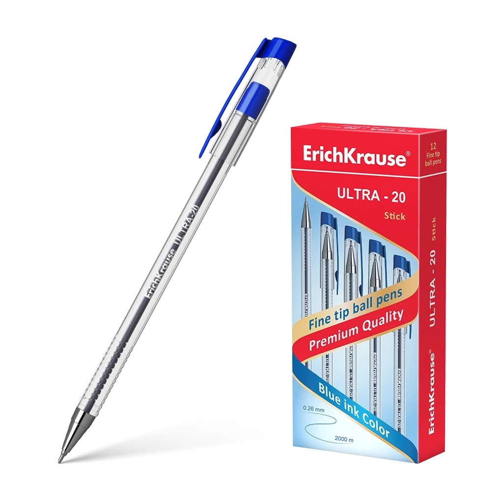 Ручка шариковая Erich Krause® ULTRA-20, цвет чернил синий (в коробке по 12 шт.) Ручка шариковая Erich Krause® ULTRA-20, цвет чернил синий (в коробке по 12 шт.)
