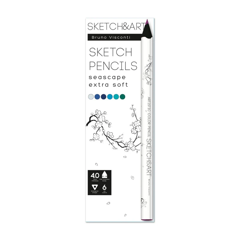 Набор карандашей СКЕТЧ ЦВ. SKETCH&ART, 4ММ, МОР.ПЕЙЗАЖ 6ЦВ., 30-0118/08