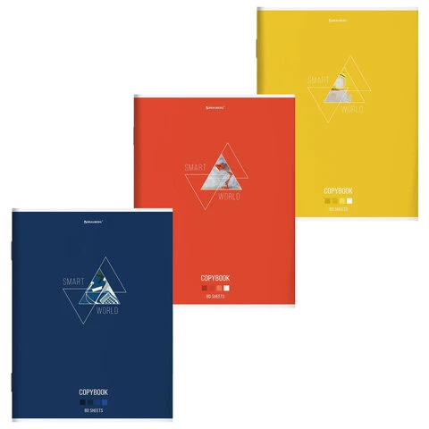 Тетрадь А4, 80 л., BRAUBERG, скоба, клетка, глянцевый лак, "SMART", Тетрадь А4, 80 л., BRAUBERG, скоба, клетка, глянцевый лак, "SMART",