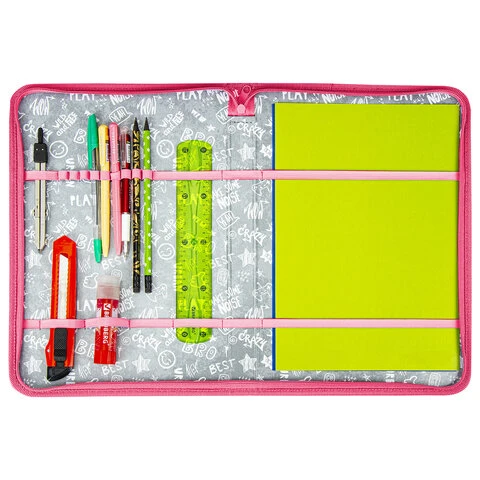 Папка для труда на молнии BRAUBERG А4 с ручкой, 1 отделение, картон, органайзер,