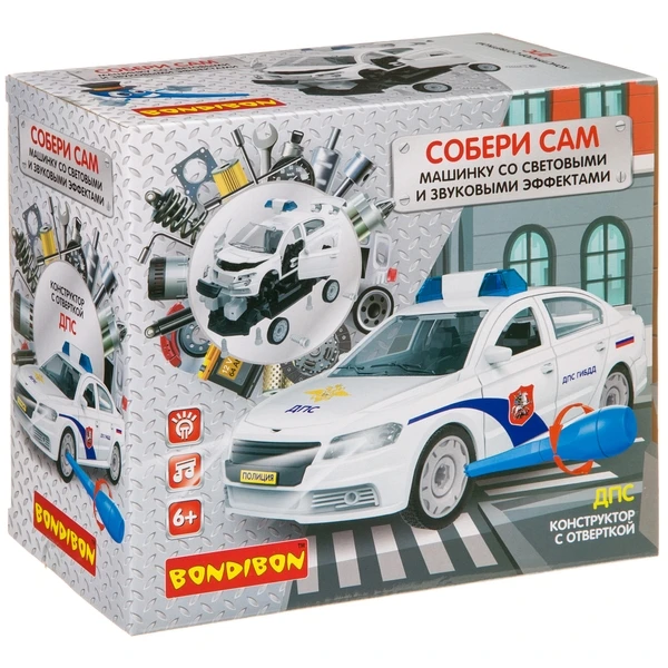 Конструктор с отверткой Bondibon, Собирай и Играй «ДПС», 37 дет., BOX 24x12x21.