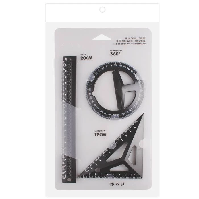 Набор геометрический "Darvish" линейка + треугольник + транспортир Набор геометрический "Darvish" линейка + треугольник + транспортир
