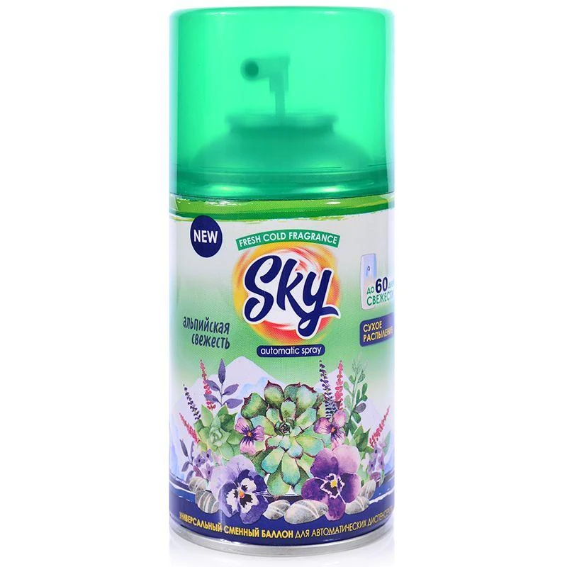 Баллон сменный для автоосвежителя SKY MAX 250мл Альпийская свежесть