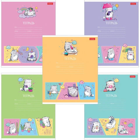 Тетрадь 12 л. HATBER клетка, обложка картон, "Приключения кота Тетрадь 12 л. HATBER клетка, обложка картон, "Приключения кота