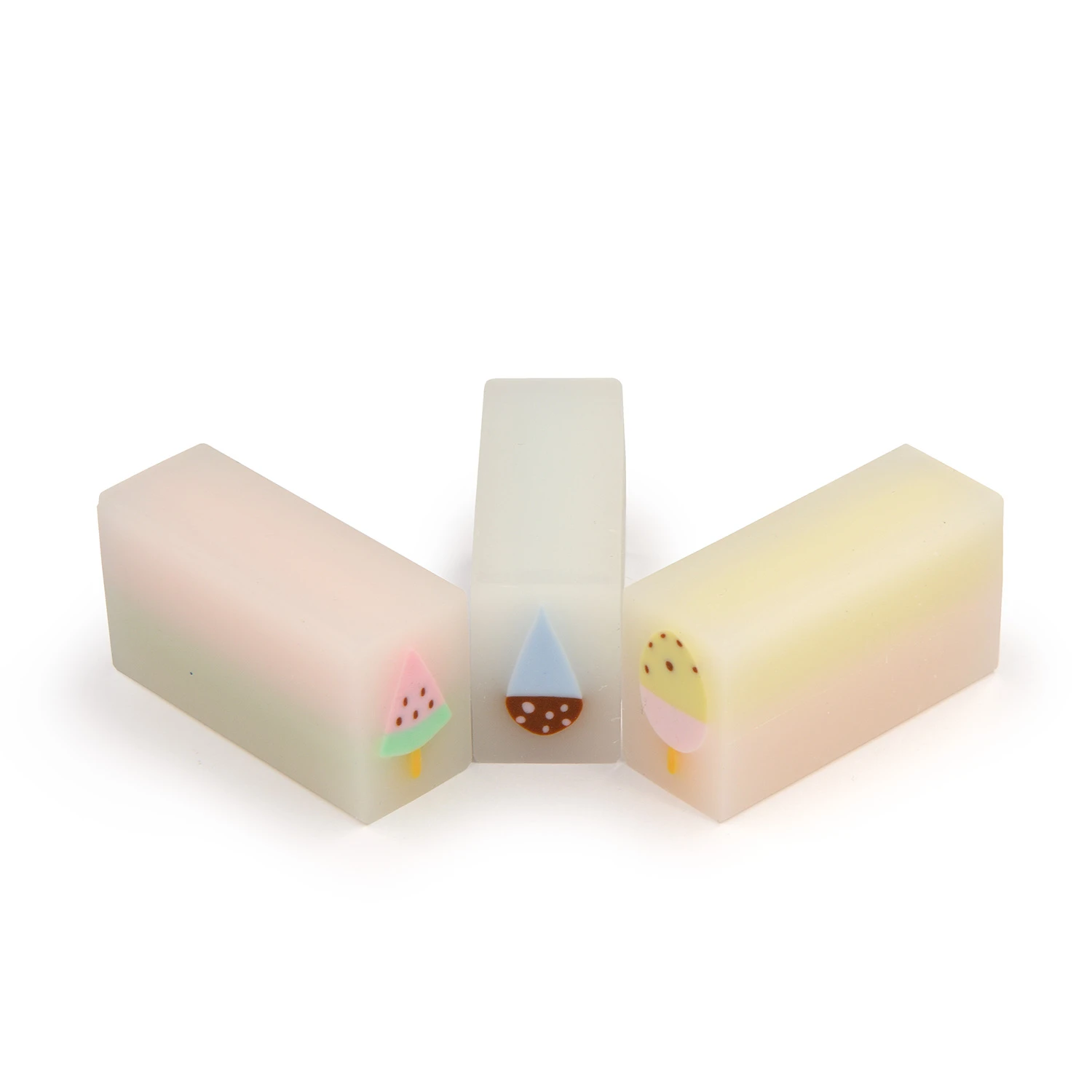 ЛАСТИК "HappyGraphix. Пломбирное мороженое", 3 цвета