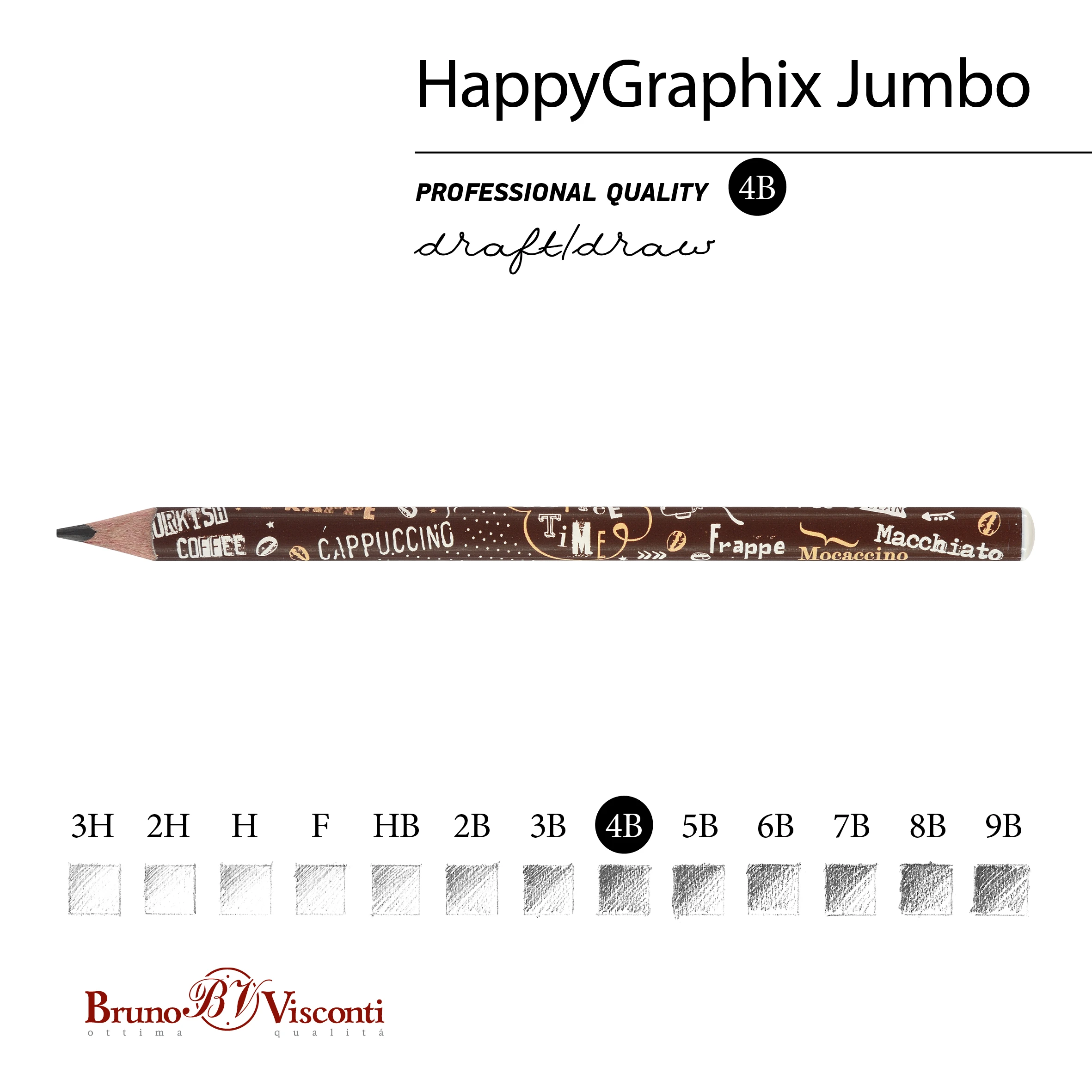 КАРАНДАШ ЧЕРНОГРАФИТОВЫЙ "HappyGraphix Jumbo. Coffee Time. Эспрессо" КАРАНДАШ ЧЕРНОГРАФИТОВЫЙ "HappyGraphix Jumbo. Coffee Time. Эспрессо"