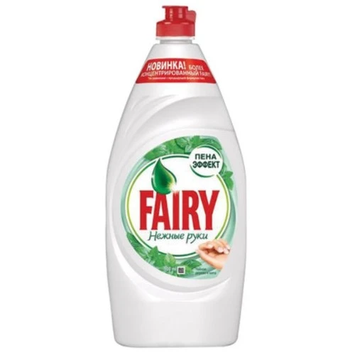 Средство для мытья посуды Fairy Нежные ручки, чайное дерево и мята, 900 мл Средство для мытья посуды Fairy Нежные ручки, чайное дерево и мята, 900 мл