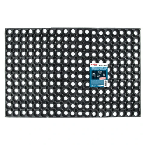 Коврик входной резиновый грязесборный ячеистый, 100х150 см, толщина 16 мм, LAIMA