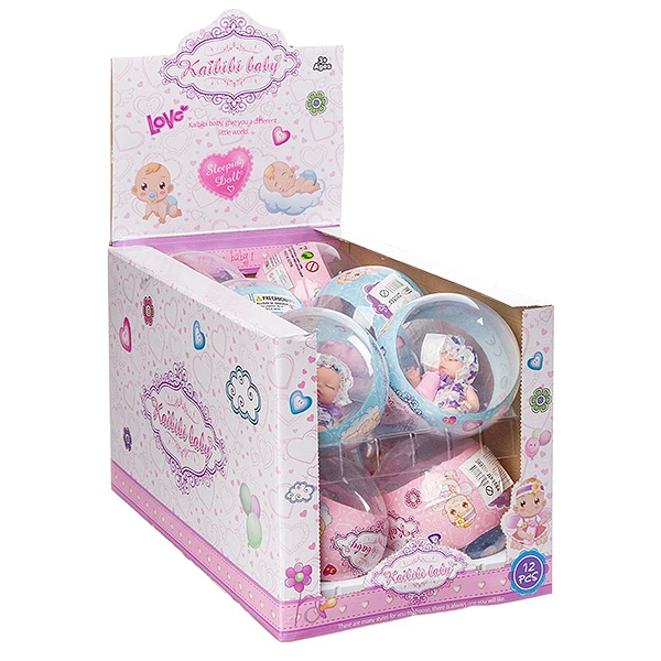 Пупс в чепчике с соской, в шарике, Kaibibi baby, D/B 12 шт., ВОХ 22,5х23х34,5