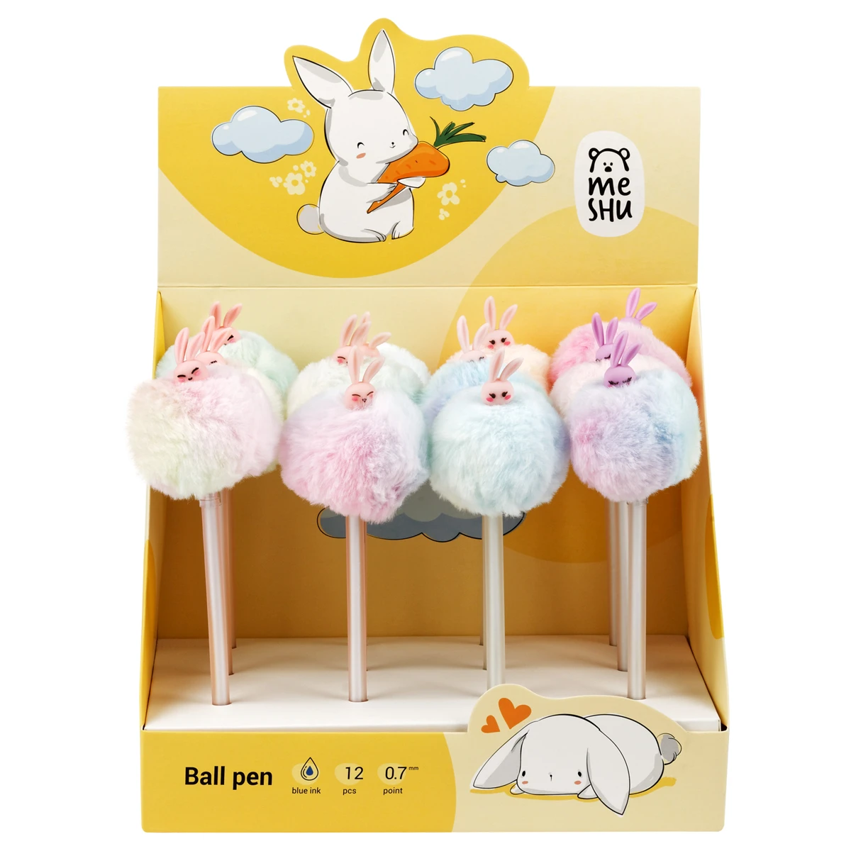Ручка шариковая MESHU "Sugar Bunny", синяя, 0,7мм, корпус ассорти, с Ручка шариковая MESHU "Sugar Bunny", синяя, 0,7мм, корпус ассорти, с