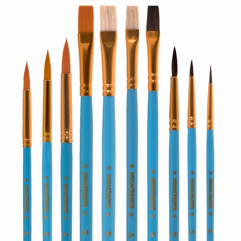 Кисти ЮНЛАНДИЯ "ЮНЫЙ ВОЛШЕБНИК", набор 10 шт. (пони - 5 шт., синтетика