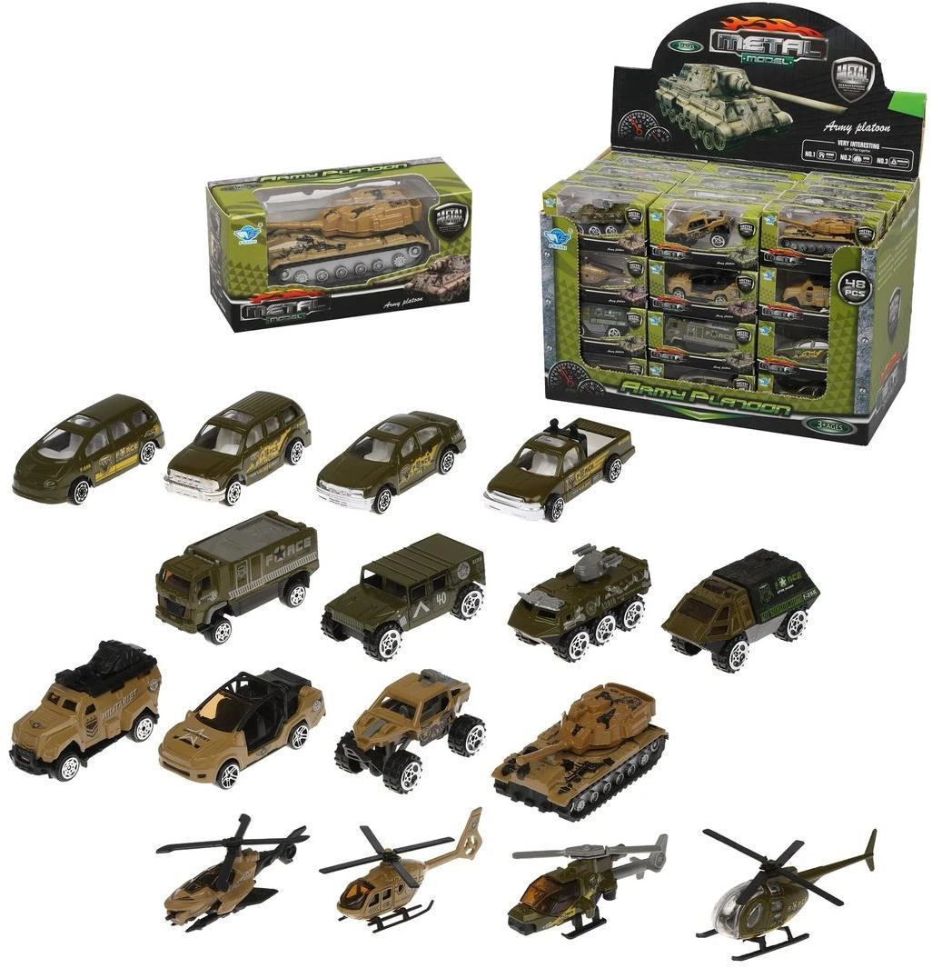 Военная техника металл. 1:64, без механизма, в ассортименте Военная техника металл. 1:64, без механизма, в ассортименте