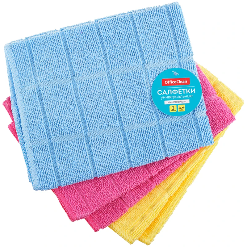 Салфетки для уборки OfficeClean "Универсальные", набор 3 шт., Салфетки для уборки OfficeClean "Универсальные", набор 3 шт.,