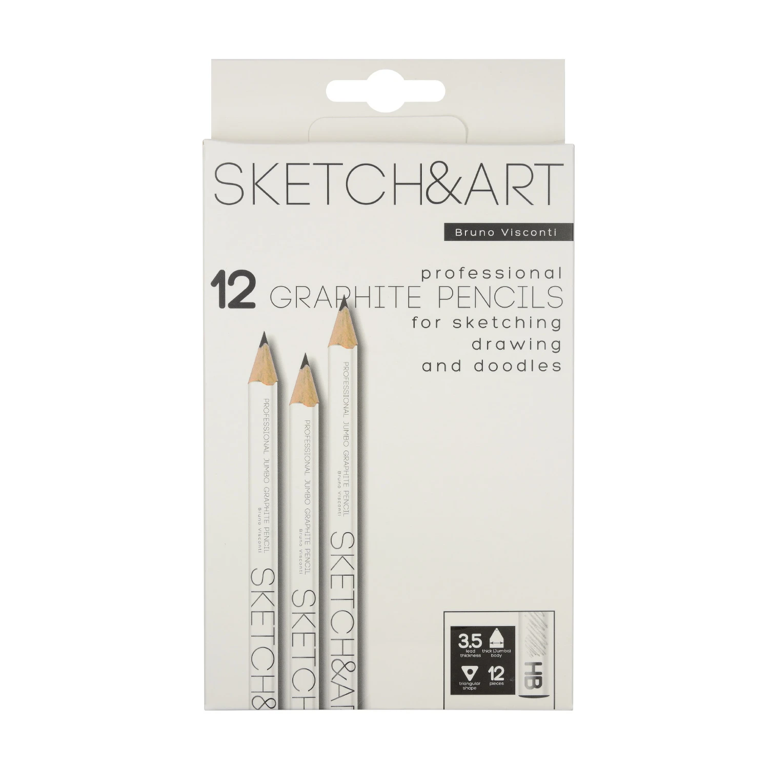 КАРАНДАШ ЧЕРНОГРАФИТОВЫЙ "Sketch&Art. Jumbo" HВ, 3,5 MM КАРАНДАШ ЧЕРНОГРАФИТОВЫЙ "Sketch&Art. Jumbo" HВ, 3,5 MM