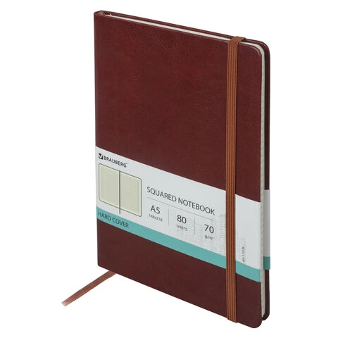 Блокнот А5 (148х218 мм), BRAUBERG "Metropolis Special", под кожу,