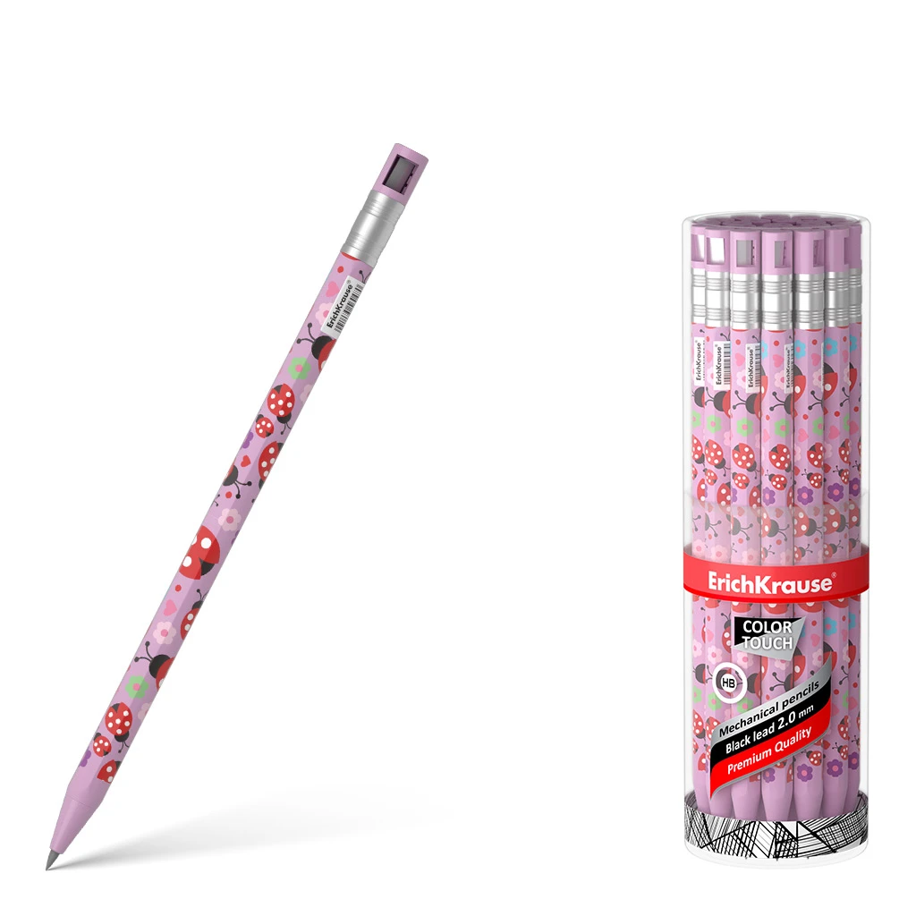 Карандаш механический Erich Krause® ColorTouch® Ladybug 2.0 мм с точилкой, НВ Карандаш механический Erich Krause® ColorTouch® Ladybug 2.0 мм с точилкой, НВ