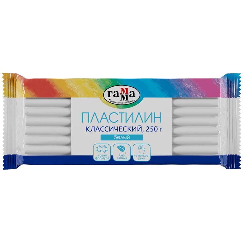 Пластилин Гамма "Классический", белый, 250г. 270818_01 Пластилин Гамма "Классический", белый, 250г. 270818_01