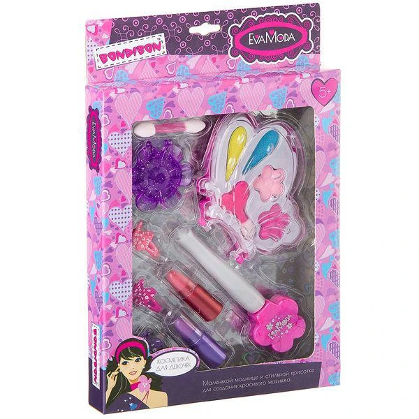 Набор детской декор. косметики Bondibon Eva Moda, BOX 24*15*5*2,5 см; бабочка с