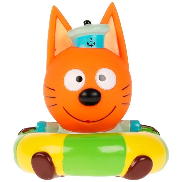 Игрушка пластизоль для ванны Три Кота Коржик на круге, 1шт., сетка КАПИТОШКА