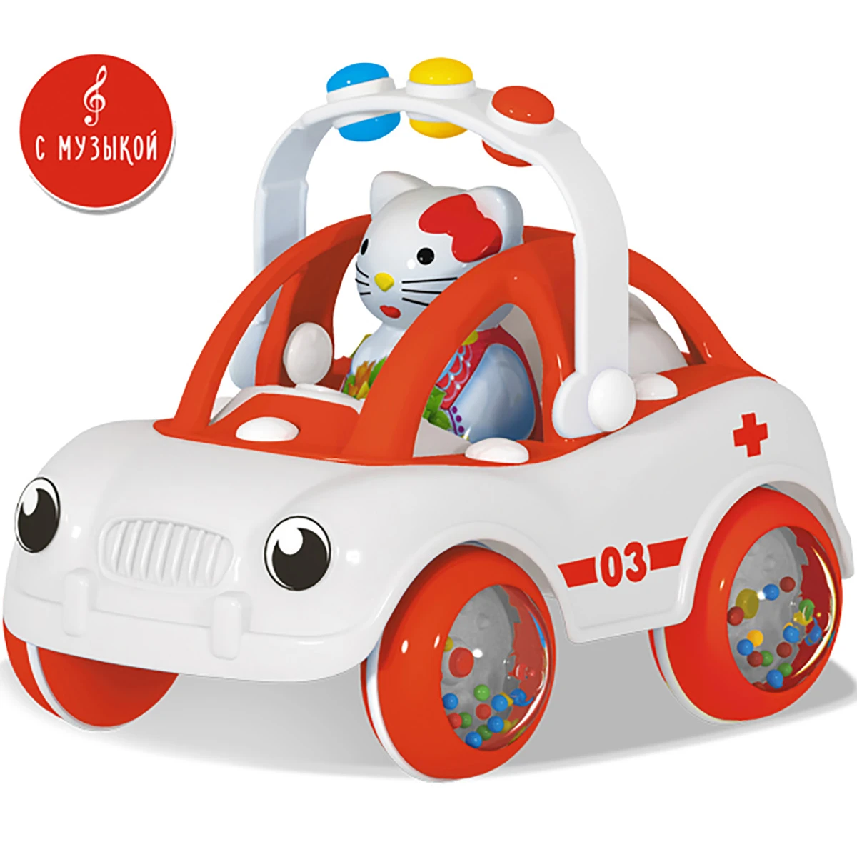 Арт.01962 Машинка «Ватрушка. Скорая», карт. ручка