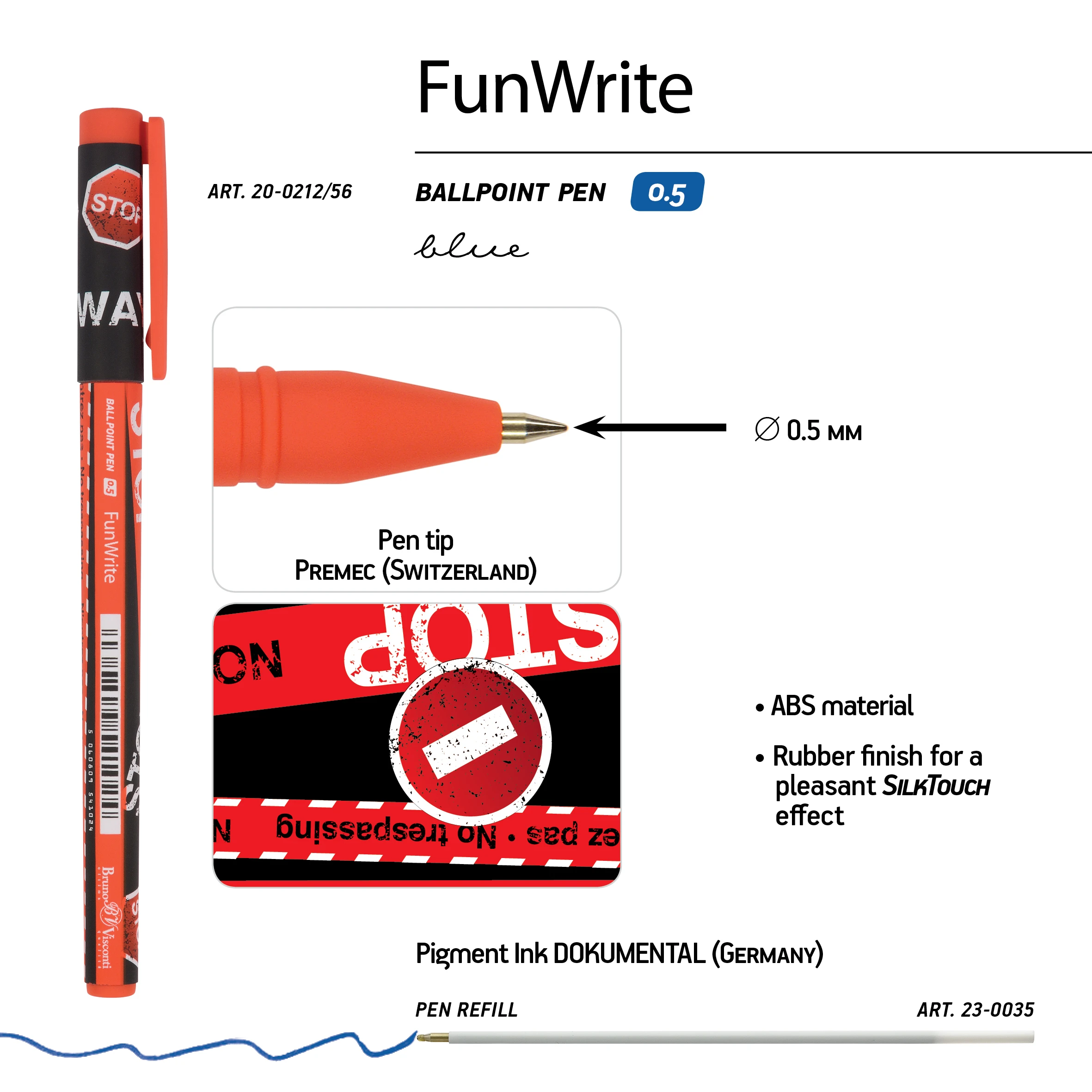 РУЧКА "FunWrite. Keep Away. Stop" ШАРИКОВАЯ, 0.5 ММ, СИНЯЯ РУЧКА "FunWrite. Keep Away. Stop" ШАРИКОВАЯ, 0.5 ММ, СИНЯЯ