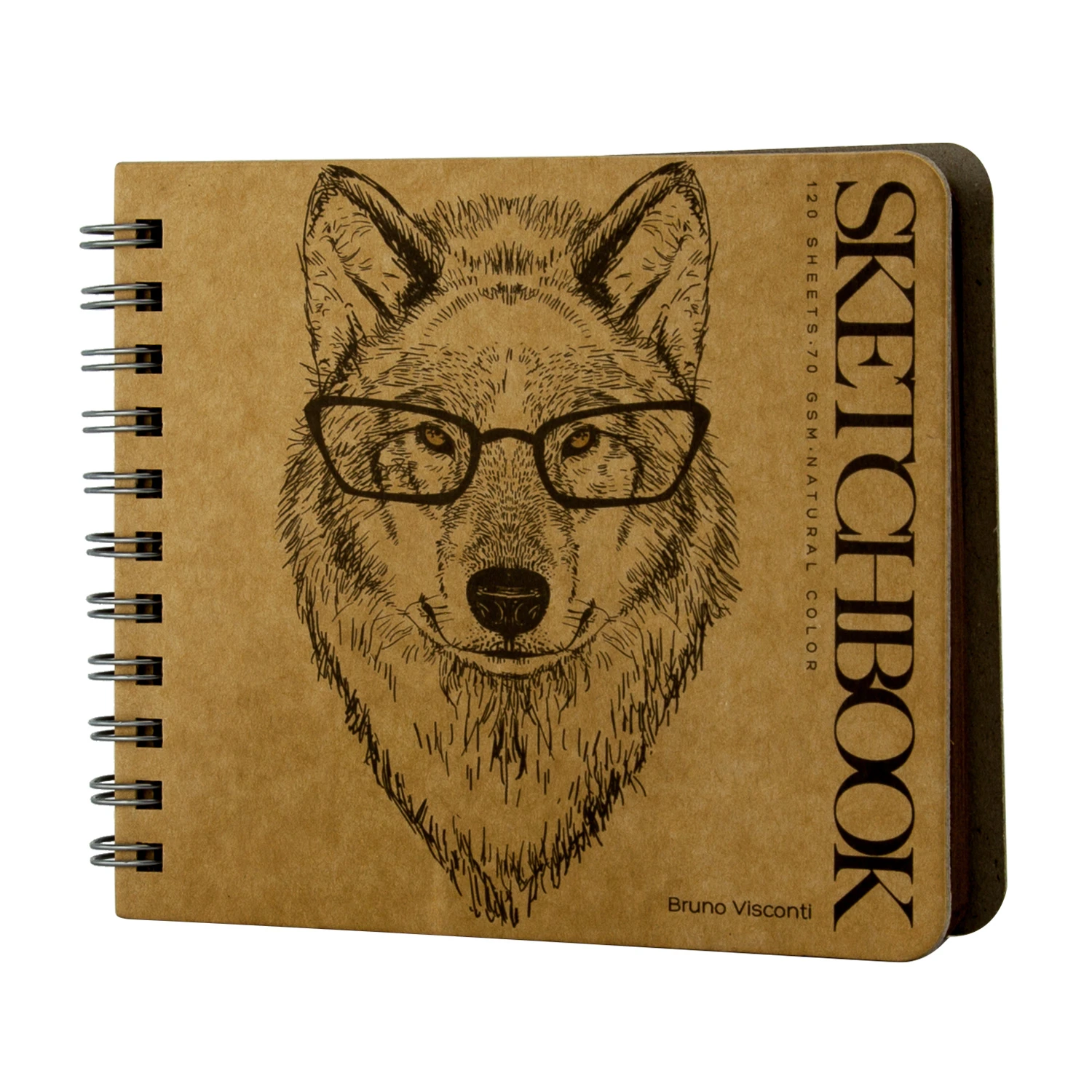 SKETCHBOOK BV,180х155 мм, 120 Л. КРАФТ 70 гр. НА ГРЕБНЕ (4 ВИДА)