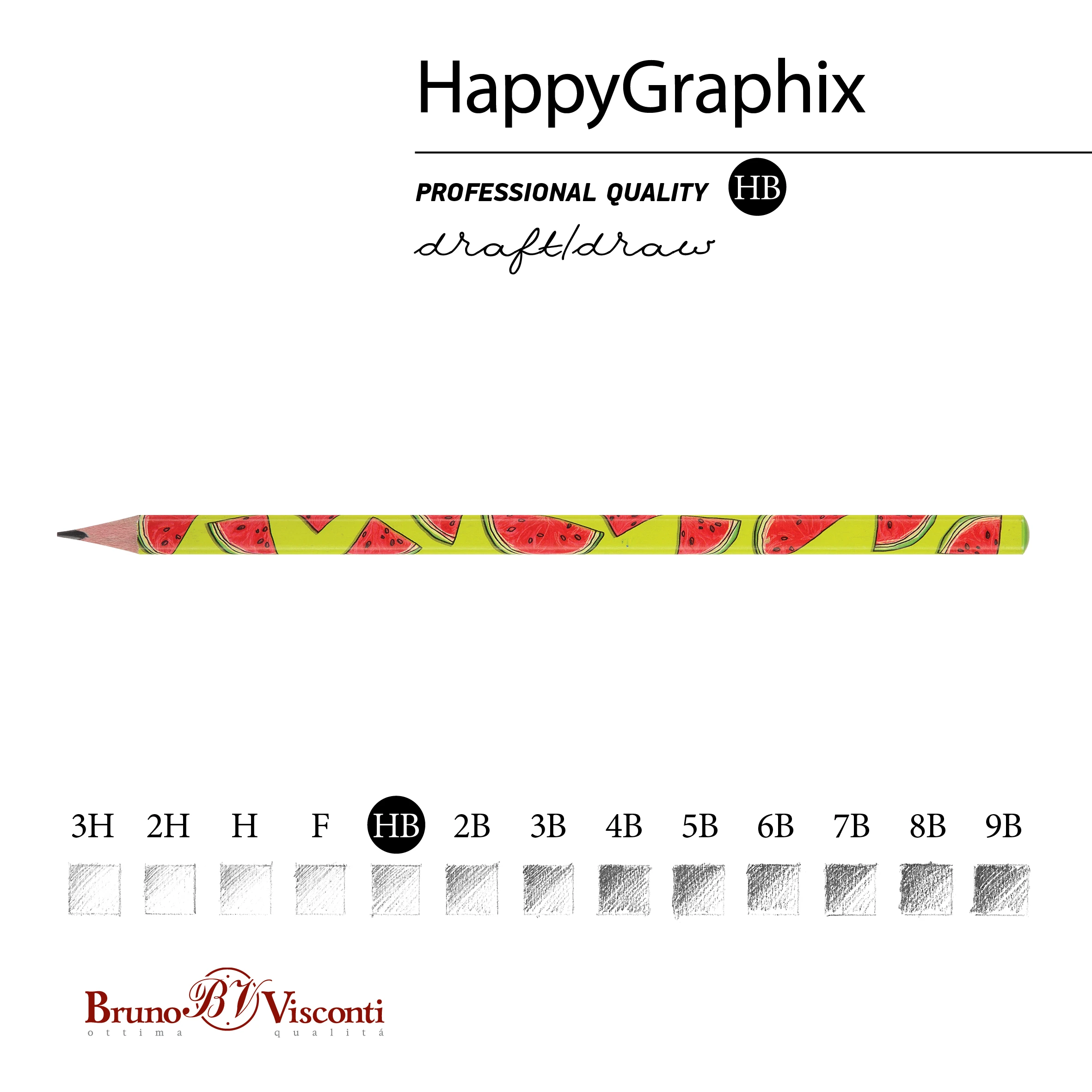 КАРАНДАШ ЧЕРНОГРАФИТОВЫЙ "HappyGraphix. Fresh & fruity. Арбуз" НВ КАРАНДАШ ЧЕРНОГРАФИТОВЫЙ "HappyGraphix. Fresh & fruity. Арбуз" НВ