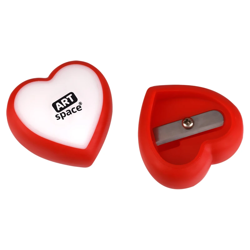 Точилка пластиковая ArtSpace "Heart", 1 отверстие, ассорти Точилка пластиковая ArtSpace "Heart", 1 отверстие, ассорти