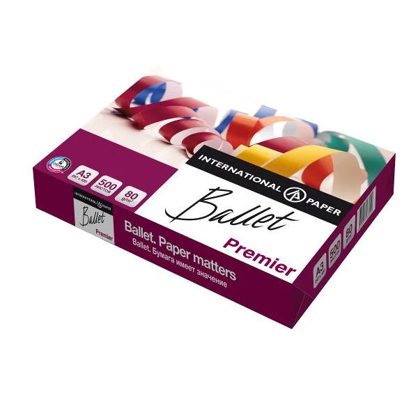 Бумага BALLET PREMIER 500 л. 80 г/м2 А3 161 %: Bal.Prem.A3_M штр.: 4605817113200 Бумага BALLET PREMIER 500 л. 80 г/м2 А3 161 %: Bal.Prem.A3_M штр.: 4605817113200