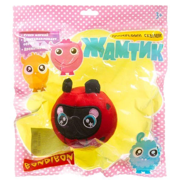 Плюшевый сквиши Bondibon «ЖАМТИК», божья коровка, PAC 26х9х23 см. ВВ3591 Плюшевый сквиши Bondibon «ЖАМТИК», божья коровка, PAC 26х9х23 см. ВВ3591