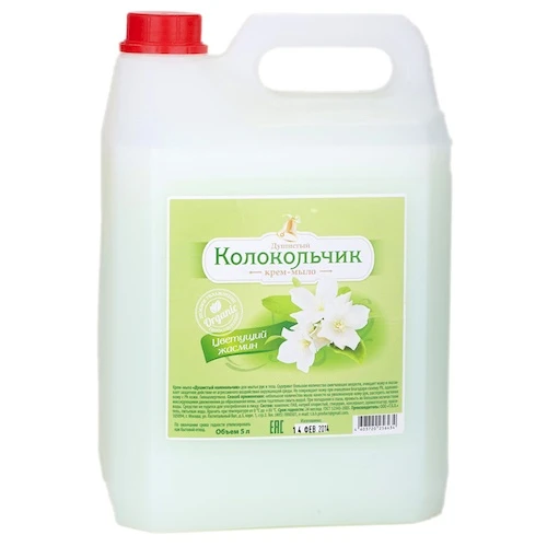 Жидкое крем-мыло Колокольчик Цветущий жасмин, канистра, 5 л Жидкое крем-мыло Колокольчик Цветущий жасмин, канистра, 5 л