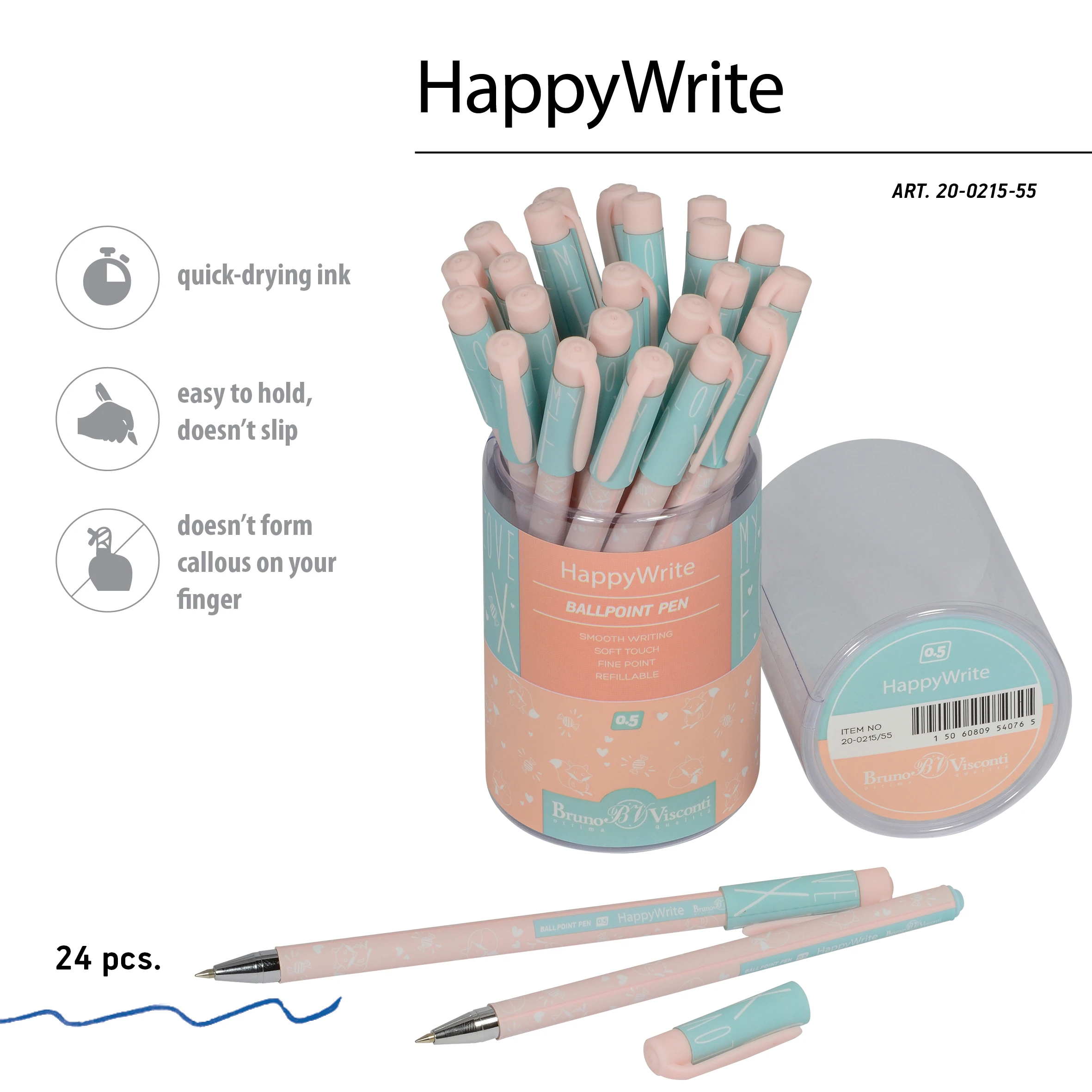РУЧКА "HappyWrite. Зефирные животные. Лисички" 0.5 ММ, СИНЯЯ РУЧКА "HappyWrite. Зефирные животные. Лисички" 0.5 ММ, СИНЯЯ