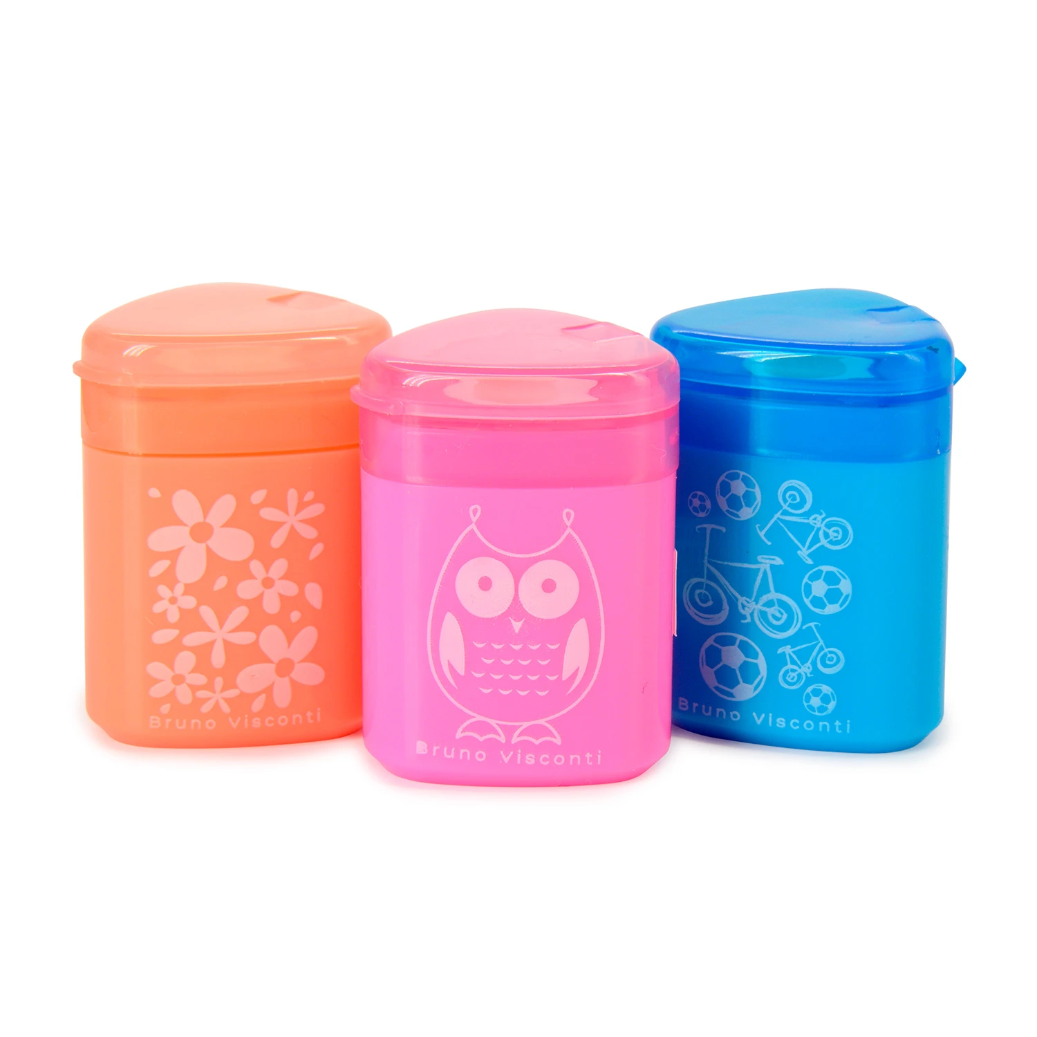 ТОЧИЛКА С КОНТЕЙНЕРОМ, 1 ОТВЕРСТИЕ "HAPPYSHARP" (3 цвета)