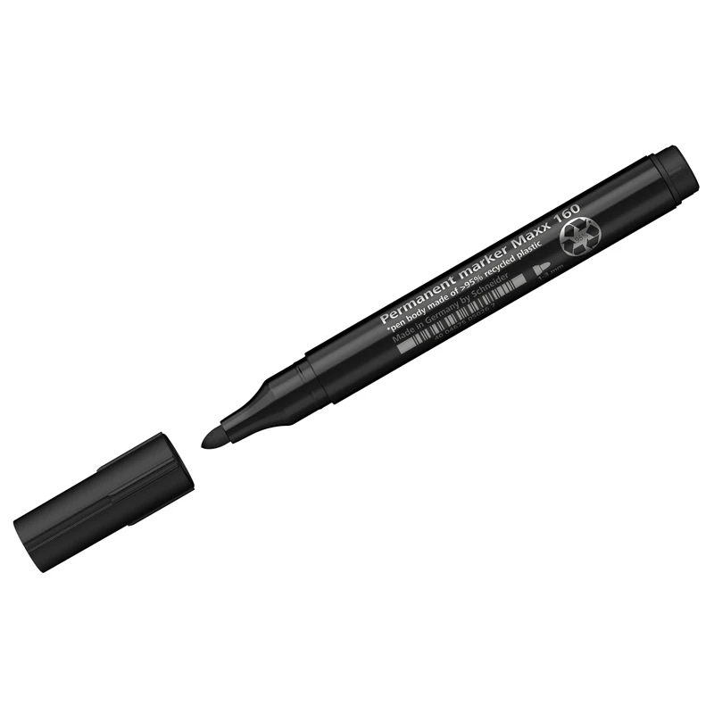 Маркер перманентный Schneider "Maxx 160" черный, пулевидный, 3мм