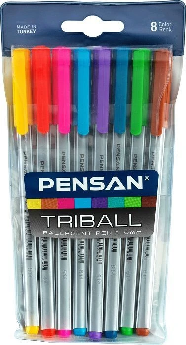 Набор шариковых ручек PENSAN TRIBALL 1 мм. 8 штук Набор шариковых ручек PENSAN TRIBALL 1 мм. 8 штук