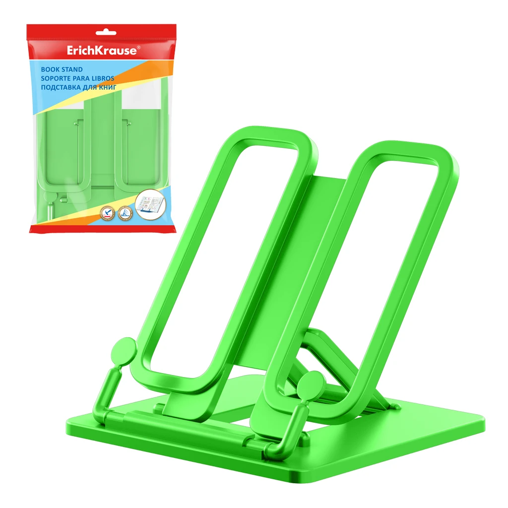 Подставка для книг пластиковая ErichKrause® Base, Neon Solid, зеленая Подставка для книг пластиковая ErichKrause® Base, Neon Solid, зеленая