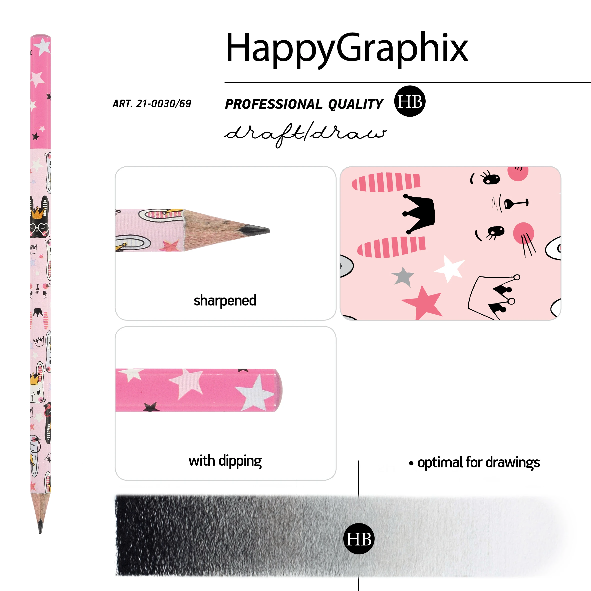 КАРАНДАШ ЧЕРНОГРАФИТОВЫЙ "HappyGraphix. Цирк. Зайка" НВ КАРАНДАШ ЧЕРНОГРАФИТОВЫЙ "HappyGraphix. Цирк. Зайка" НВ