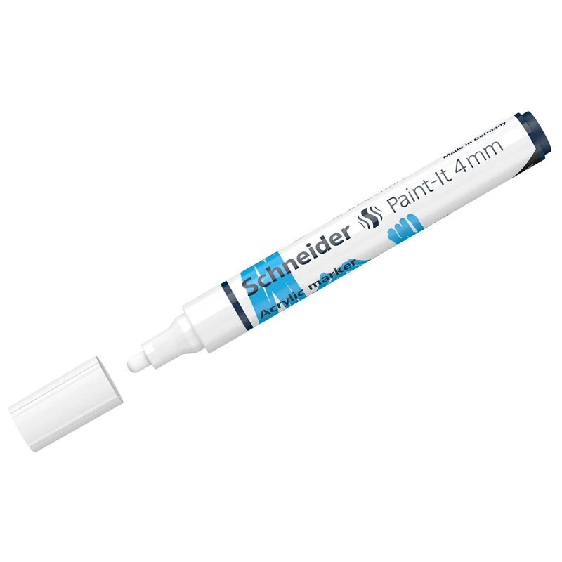 Маркер акриловый Schneider "Paint-It 320" 4мм, пулевидный, белый