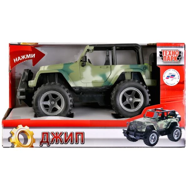 МАШИНА "ТЕХНОПАРК" ПЛАСТ. ИНЕРЦ. ДЖИП 22СМ, СВЕТ+ЗВУК, ОТКРЫВ ДВЕРИ В