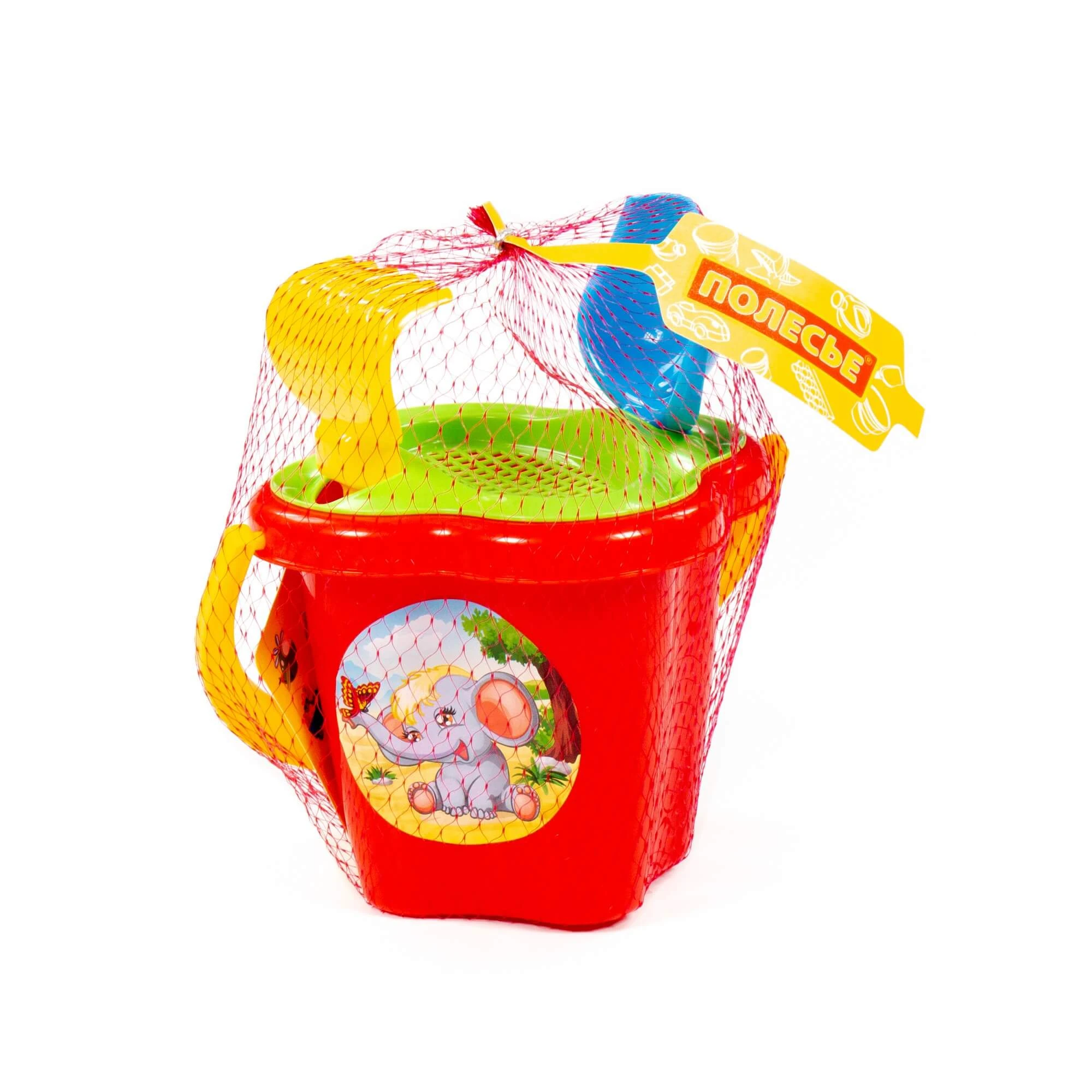 Набор №23 (ведро-цветок среднее, ситечко-цветок, совок №2, грабельки №2)