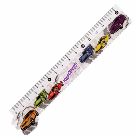 Линейка пластиковая 15 см ЮНЛАНДИЯ "МАШИНКИ", фигурная, цветная Линейка пластиковая 15 см ЮНЛАНДИЯ "МАШИНКИ", фигурная, цветная