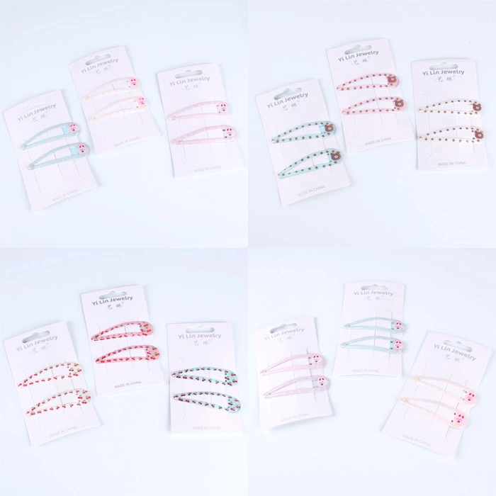 Заколка декоративная "Клик-клак" для волос в наборе 2шт в ассортименте