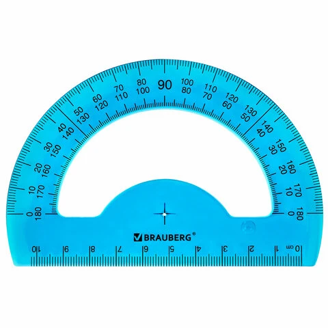 Транспортир 10 см BRAUBERG "FRUITY", 180 градусов, пластик, Транспортир 10 см BRAUBERG "FRUITY", 180 градусов, пластик,