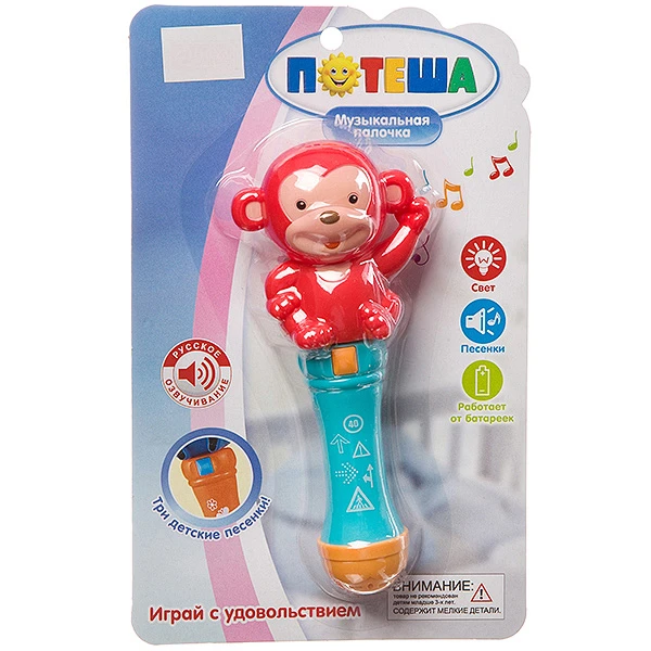 Музыкальная палочка на бат., серия "Потеша", свет.,детские