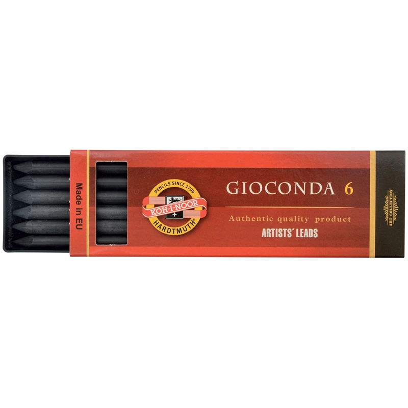 Грифели для цанговых карандашей Koh-I-Noor "Gioconda", В, 5,6мм, 6шт., Грифели для цанговых карандашей Koh-I-Noor "Gioconda", В, 5,6мм, 6шт.,