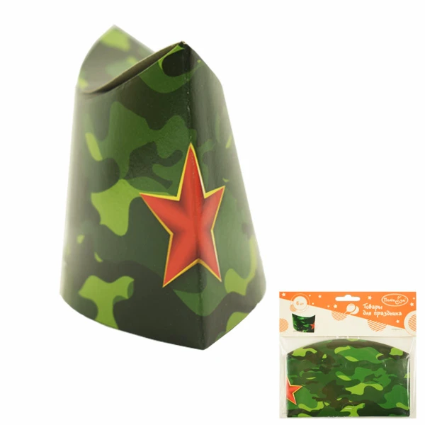 Пилотка бумажная Милитари 6 шт Пилотка бумажная Милитари 6 шт