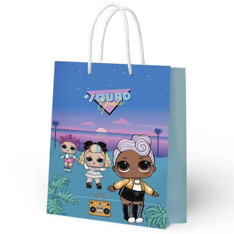 LOL. Пакет подарочный большой (бирюзовый с закатом), 250*350*100 мм.