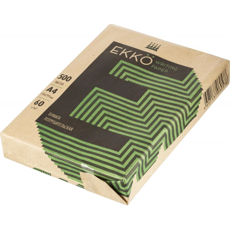 Писчая бумага EKKO (А4, 60 г/кв.м, белизна 60% ISO, 500 л)